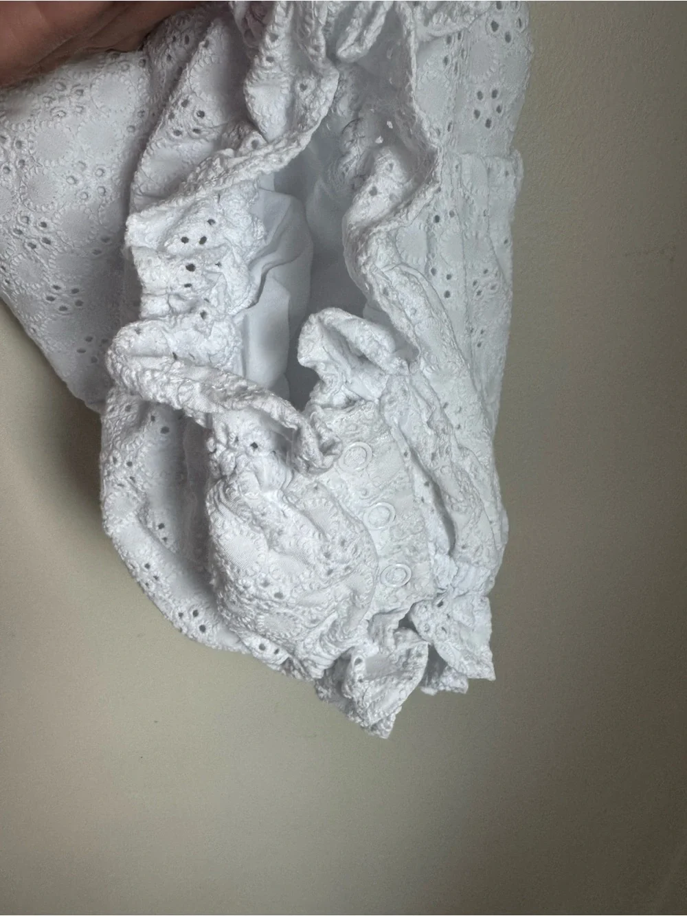 Posh Peanut White Eyelet Bubble Romper Size 2T